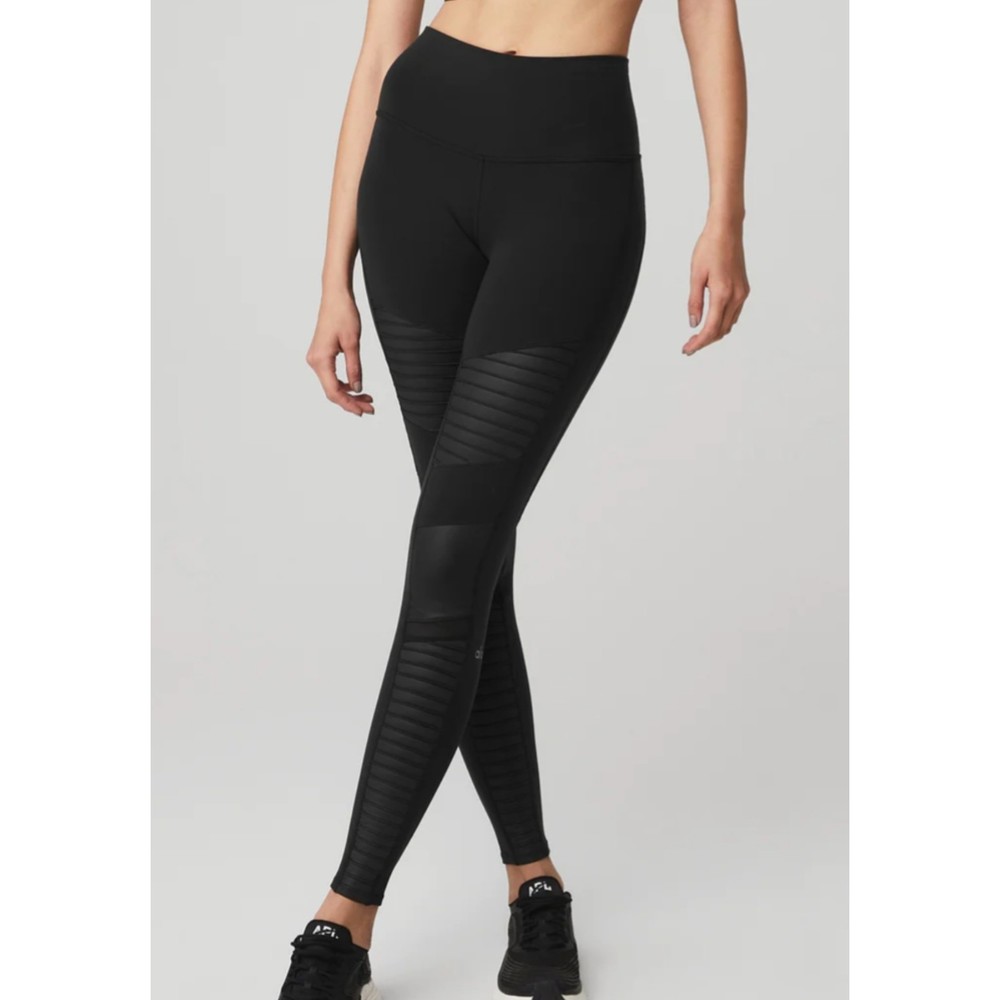 Alo High Waist Moto Legging Black Size Small